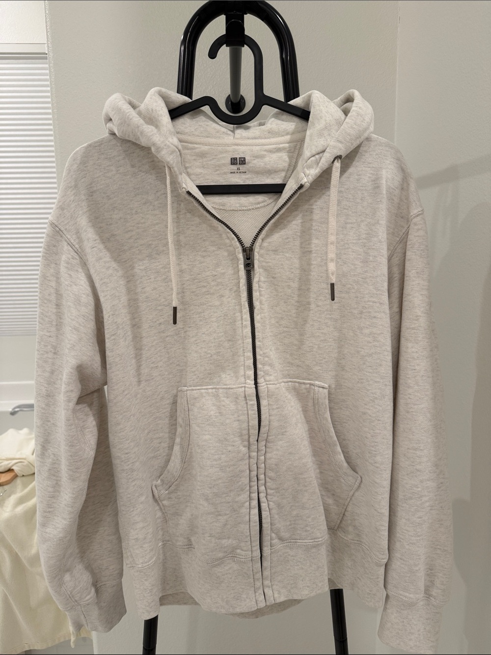 UNIQLO 100% Cotton Light Gray Men’s Sweat Full-Zip Hoodie